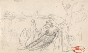 Reclining Figure with Children and Other Figures by George Romney